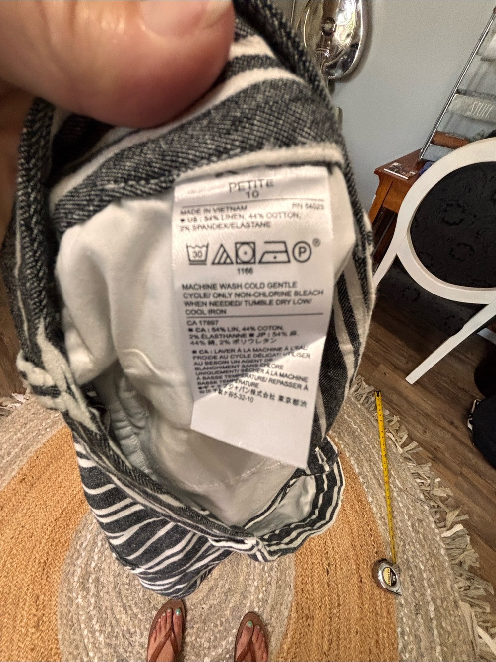 Banana Republic Black & White Vertical Stripe Chinos - Picture 5 of 5